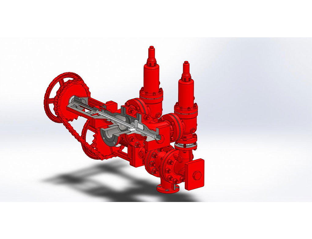 Safety valves block with changover devices